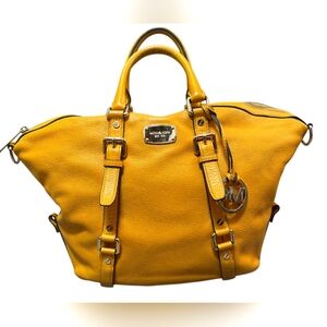 Michael Kors Yellow Pebble Leather Tote Bag